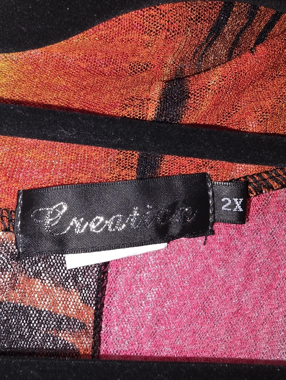 Women's Creation 2X Bold Pink & Orange Abstract Cardigan
